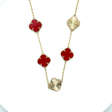 Load image into Gallery viewer, 14k Gold Red Clover Necklace