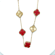 Load image into Gallery viewer, 14k Gold Red Clover Necklace