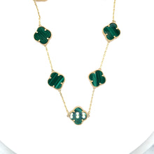 Load image into Gallery viewer, 14k Gold Green Clover Necklace
