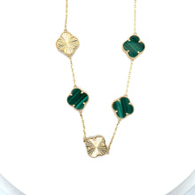 Load image into Gallery viewer, 14k Gold Green Clover Necklace