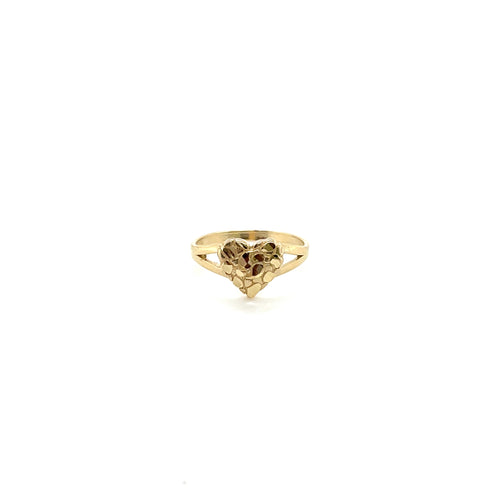 14k Gold Heart Nuggets Ring