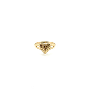 14k Gold Heart Nuggets Ring