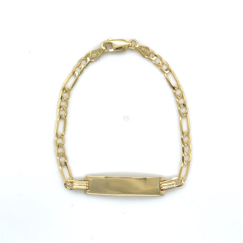 14k Gold Figaro ID Bracelet