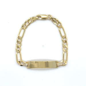 14k Gold Figaro Kid ID Bracelet