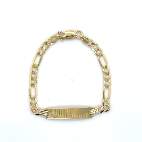 14k Gold Figaro ID Bracelet