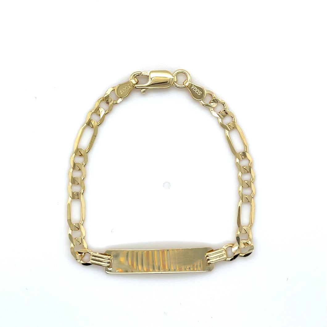 14k Gold Figaro ID Bracelet