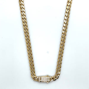 14k Gold Cuban Pave Chain