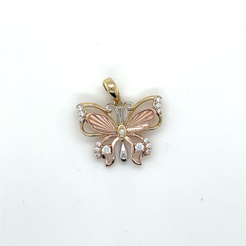 14K Gold Butterfly Pendant