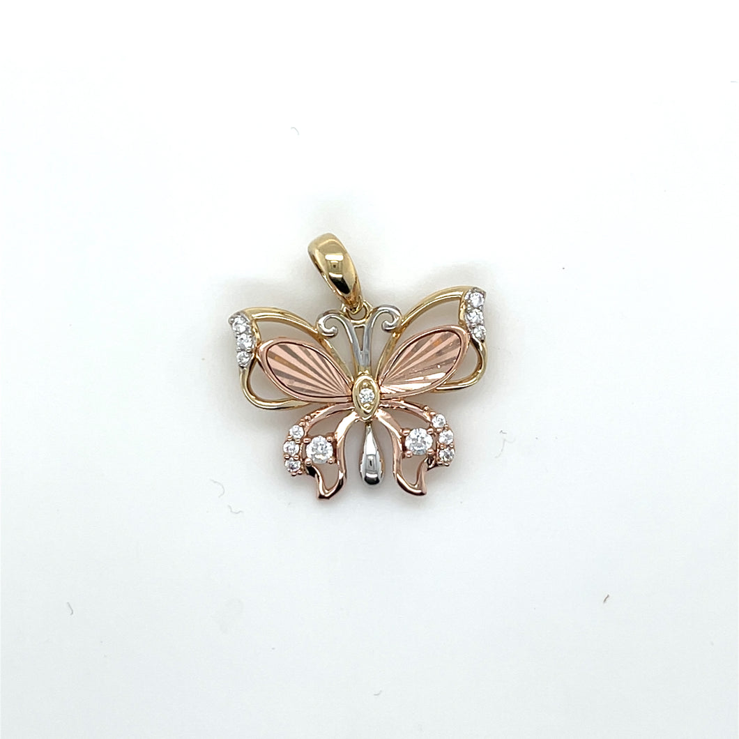14K Gold Butterfly Pendant