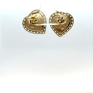 14k Gold Nugget Heart Earrings