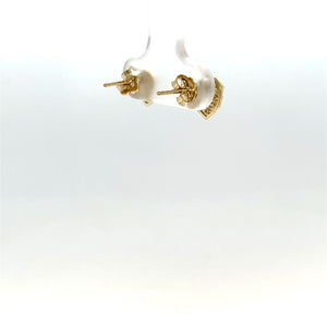 14k Gold Nugget Heart Earrings