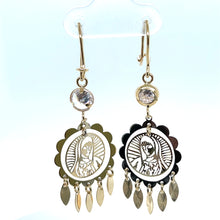 Load image into Gallery viewer, 14k Gold Our Lady of Guadalupe Earrings