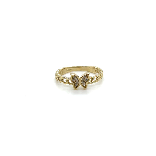 10k Gold Butterfly Heart Ring