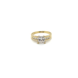 10k Gold Clear Square Engagement Ring