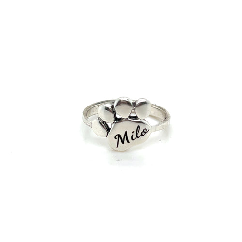 Sterling Silver PAW Print Ring