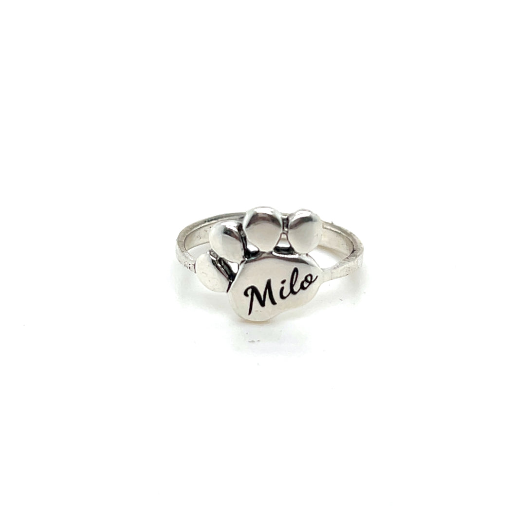 Sterling Silver PAW Print Ring