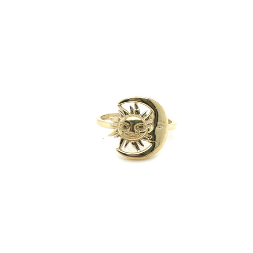 10k Gold Sun and Moon Ring