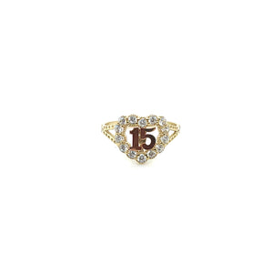 10k Gold Heart "15 years" Ring