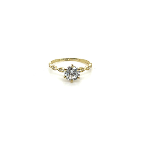 10k Gold Round Engagement Ring