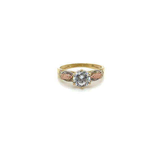10k Gold Round Our Lady of Guadalupe Engagement Ring
