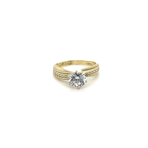 10k Gold Round Engagement Ring