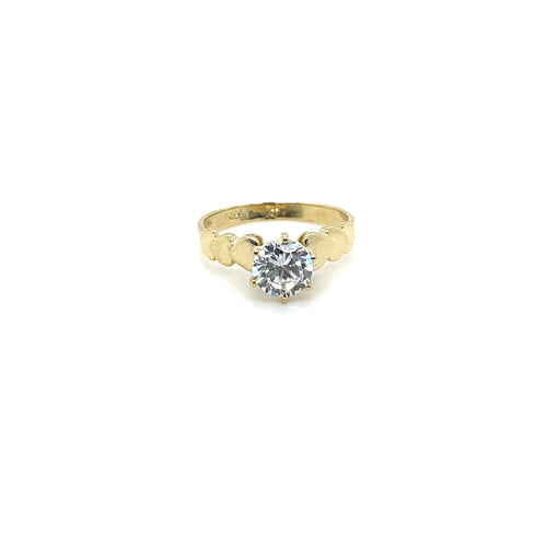 10k Gold Oval Heart Engagement Ring