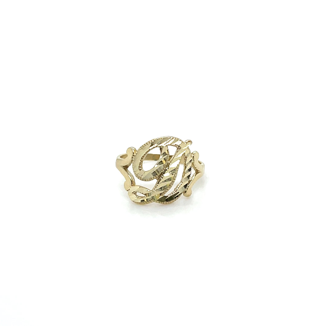 10K Gold Letter D Pendant