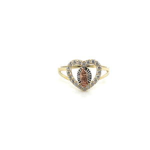 10k Gold Heart Our Lady of Guadalupe Ring