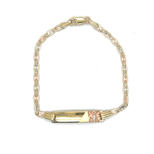 10k Gold Valentino Butterfly Kids ID Bracelet