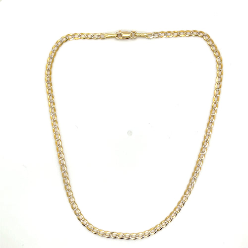 10k Gold Pave Cuban Diamond Cut Link Ankle Bracelet