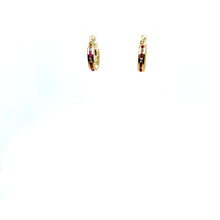 Load image into Gallery viewer, 10k Gold Red Small Hoops