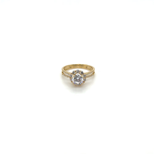 14k Gold Round Engagement Ring