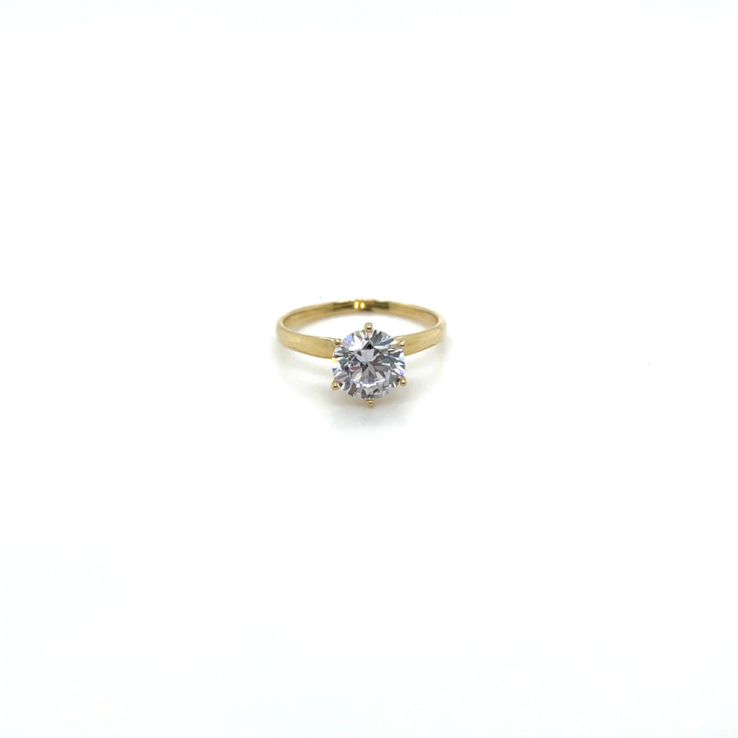 14k Gold Round Engagement Ring