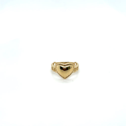 14k Gold Heart Link Ring
