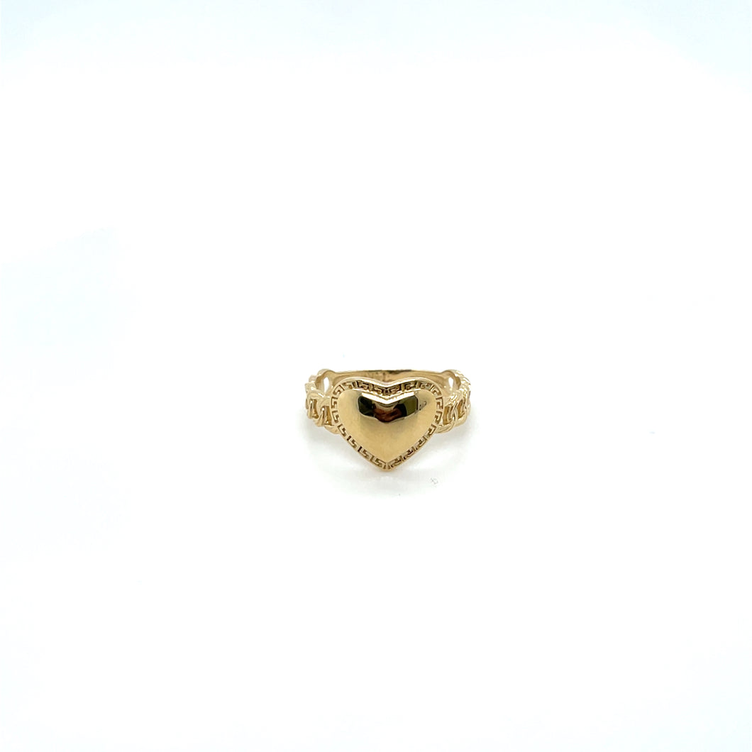 14k Gold Heart Link Ring