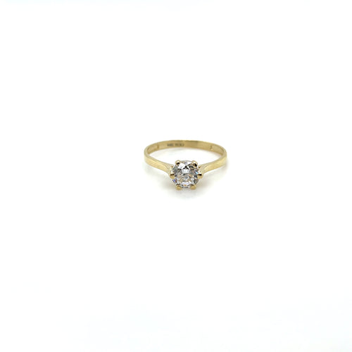 14k Gold Round Engagement Ring