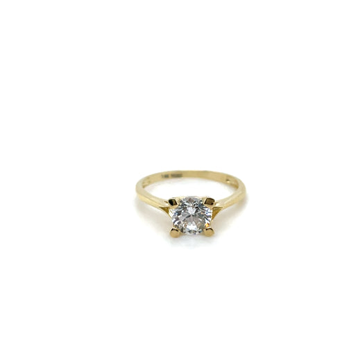 14k Gold Round Engagement Ring