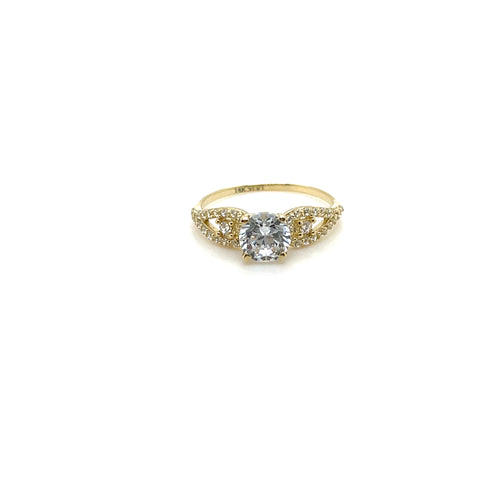 14k Gold Round Engagement Ring