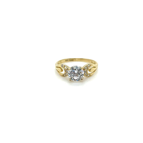 14k Gold Round Engagement Ring