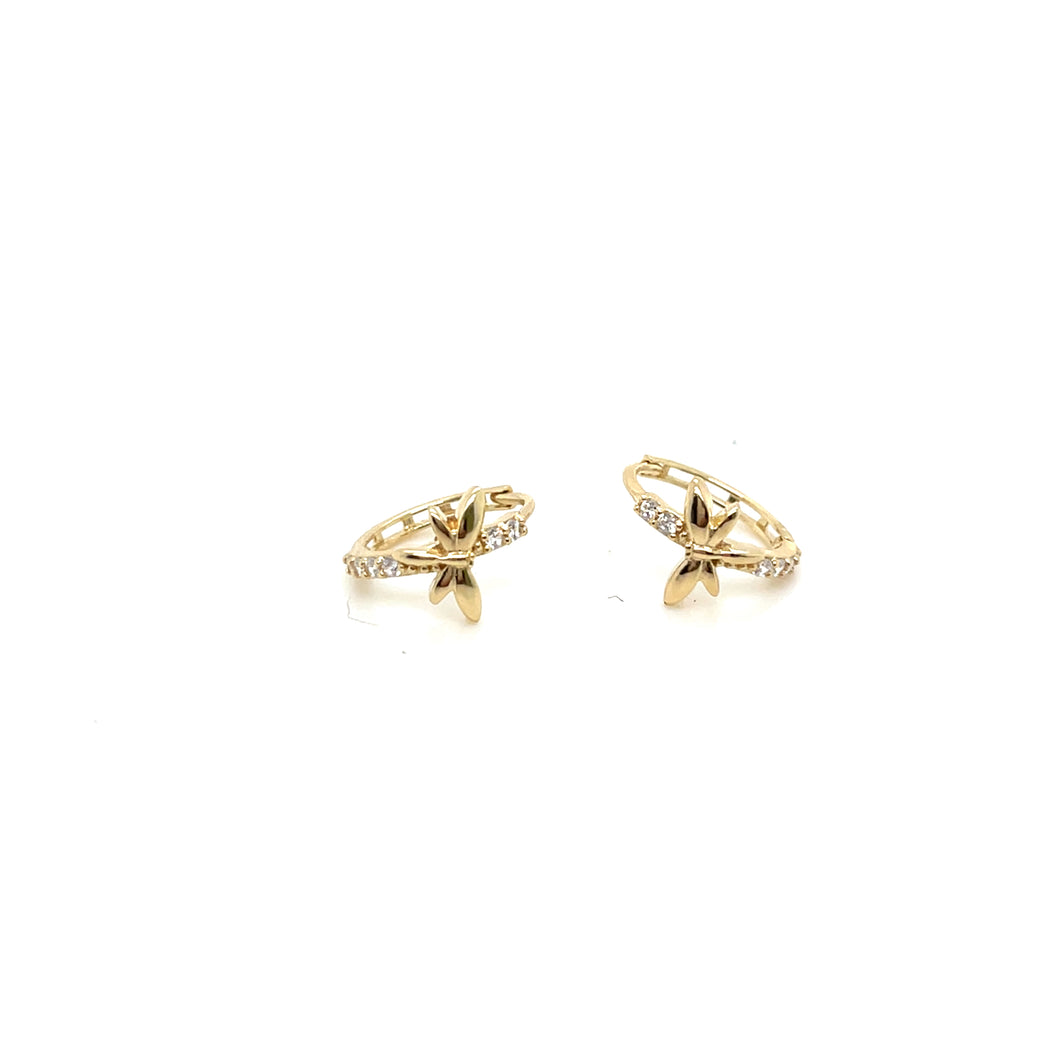 14k Gold Dragonfly Huggies