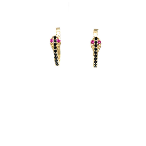 14k Gold Snake Huggies