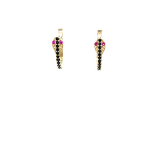 14k Gold Snake Huggies
