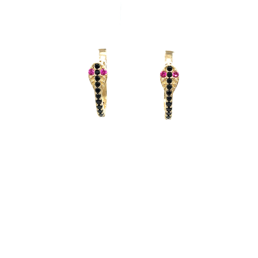 14k Gold Snake Huggies