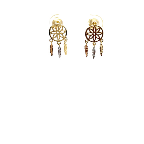 14k Gold Dream Catcher Studs