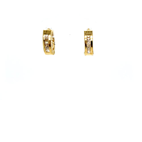 14k Gold Clear Huggies