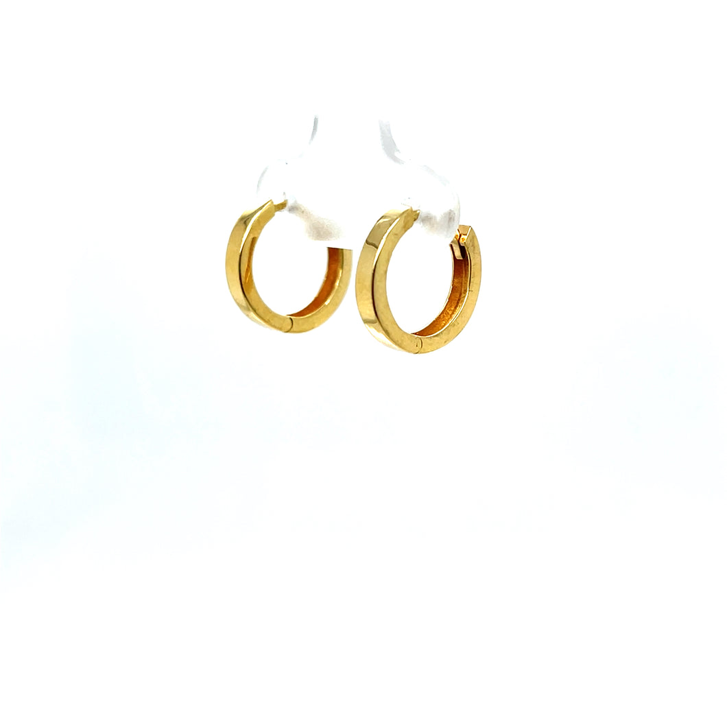 14k Gold Round Huggies
