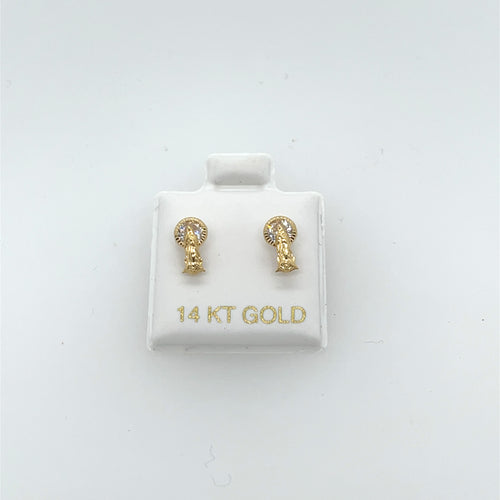 14k Gold Our Lady of Guadalupe Studs
