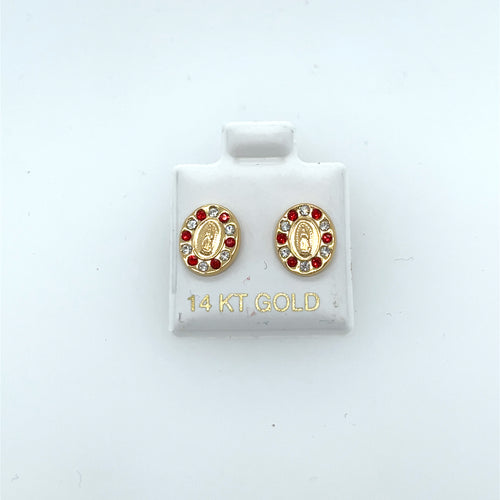 14k Gold Our Lady of Guadalupe Studs