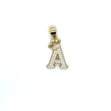 Load image into Gallery viewer, 10k Gold Small Initial with Crown Pendant .