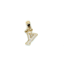 Load image into Gallery viewer, 10k Gold Small Initial with Crown Pendant .